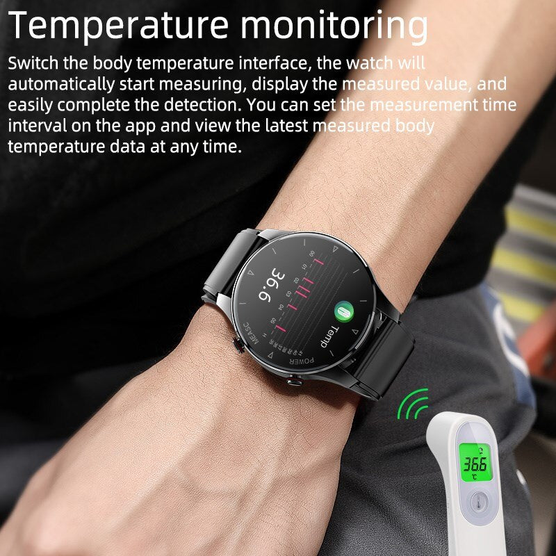 Health Care Smart Watch PM50 Air Pump Airbag 2023 Accurate Blood Pressure Temperature Fitness Bracelet Smartwatch Elderly Sale - luckacco