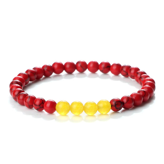 Luckacco Classic Natural Stone Palestine Flag Bracelet Men Women National Flag Beads Bracelet Christmas Prayer Beads Worship Jewelry Gift