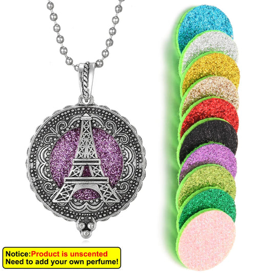 Luckacco New Aroma Kaleidoscope Retro Necklace Antique Locket Pendant Magnetic Perfume Essential Oil Diffuser Locket Aromatherapy Jewelry
