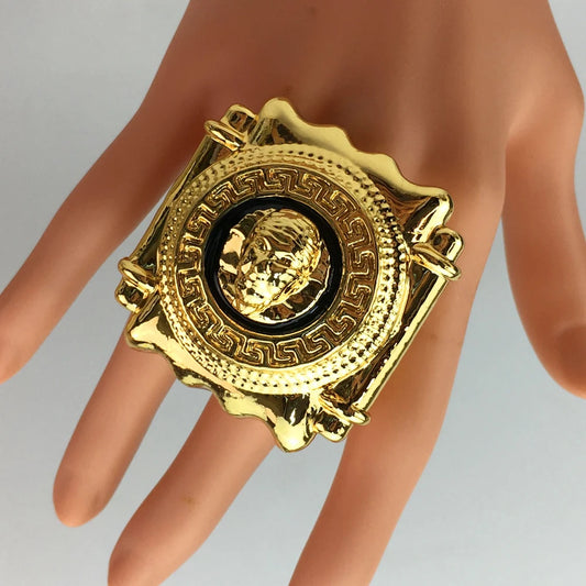 Luckacco Yuminglai Fashion Oversize Party Ring Light Weight Ring For Women Free Delivery Big Exaggeration Wedding Ring Gift FHK18779