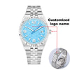 Luckacco 2025 New Watch 39.5mm Men's Watch Sapphire Glass NH35 Movement Texture Dial Silver Case Stainless Steel Strap