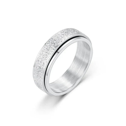 Luckacco 6mm Anxiety Fidget Spinner Rings for Men Smooth Stainless Steel Spinning Rotating Ring for Women Anti Stress Jewelry Gift