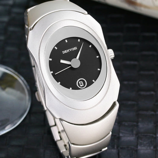 Luckacco New Men Quartz Watches Unique Sleek Stainless Steel Casula Business Waterproof Male Wristwatches