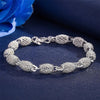 Luckacco 925 Silver Flower Beads Charm Bracelets For Women Hollow Ball Silver Bracelet Adjustable Wedding Party Jewelry Gifts