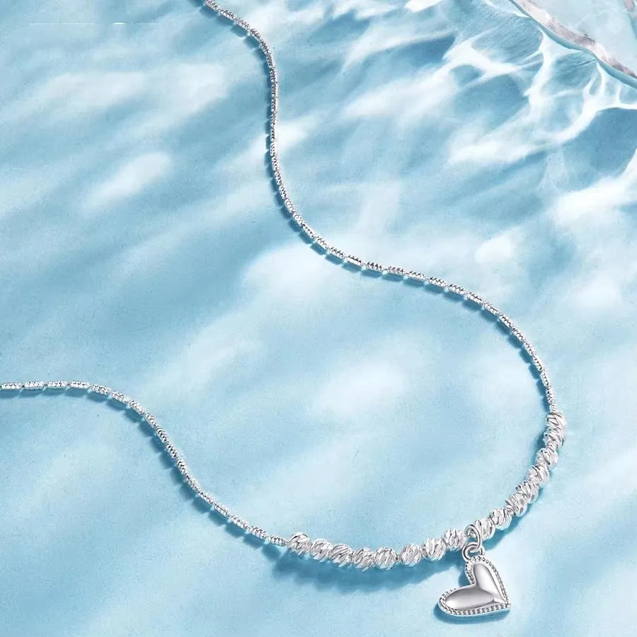 luckacco panjbj 925 sterling silver moonstone necklace for women girl individuality geometric simple jewelry birthday gift