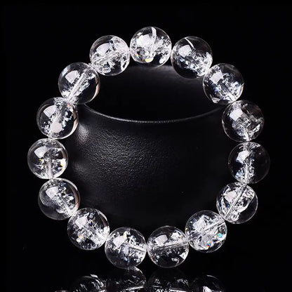 Luckacco Himalayan Natural White Crystal Men's Bracelet Transparent Colorful Crystal Rainbow Jiao Flower Women's HandString Jewelry Gifts