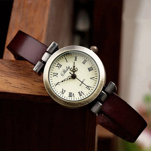 Luckacco Shsby New Fashion Hot-Selling Female Antique bronze leather watch ROMA Vintage Watch Women Dress Watches