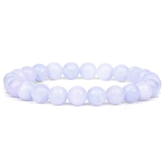 Luckacco Purple Stone Bracelet 8mm Natural Stone Fire Dragon Agates Amethysts Fluorite Jasper Beads Elastic Bracelets For Women Men