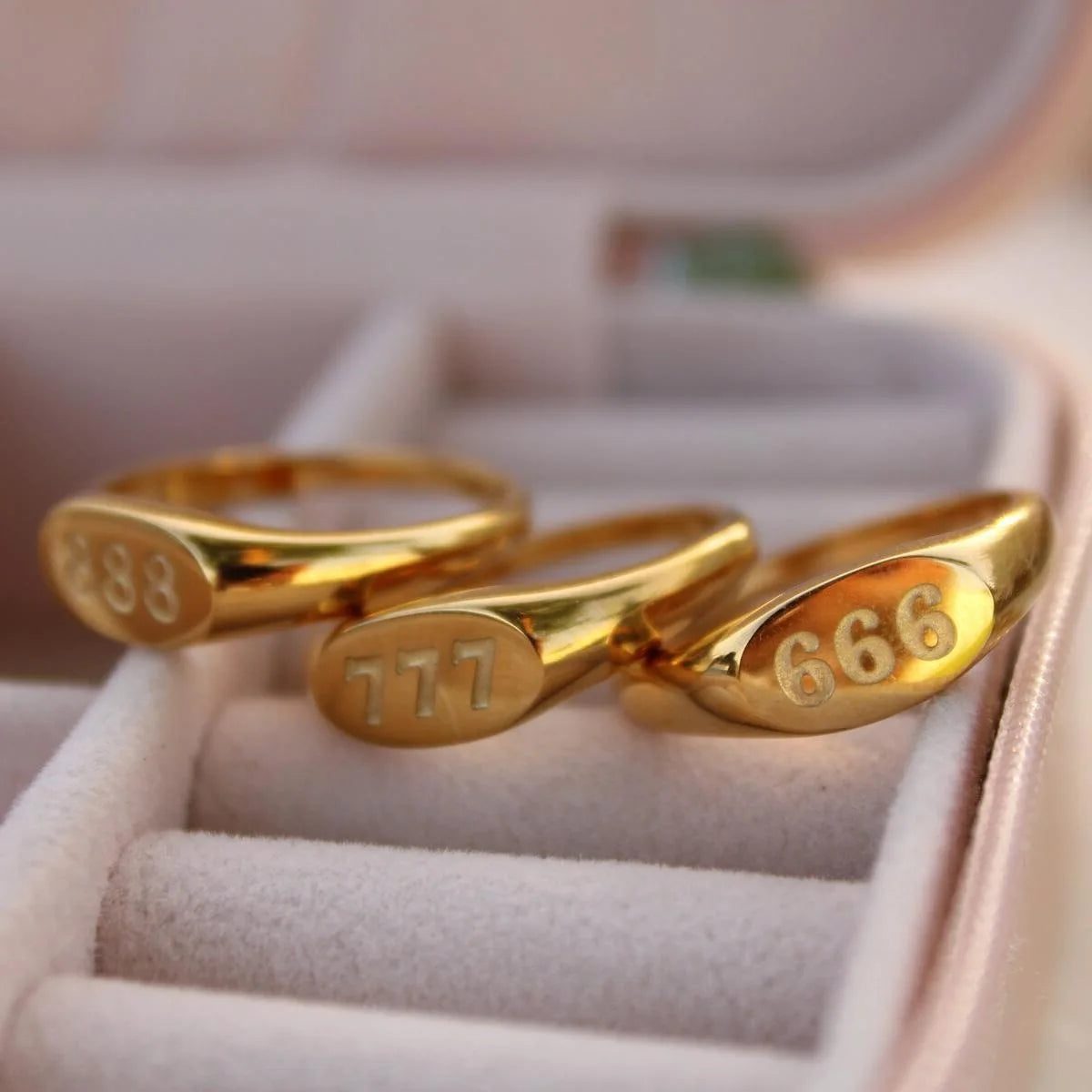 luckacco 2023 fashion  angel number rings jewelry for women 111 222 333 444 lucky number stainless steel ring for girls