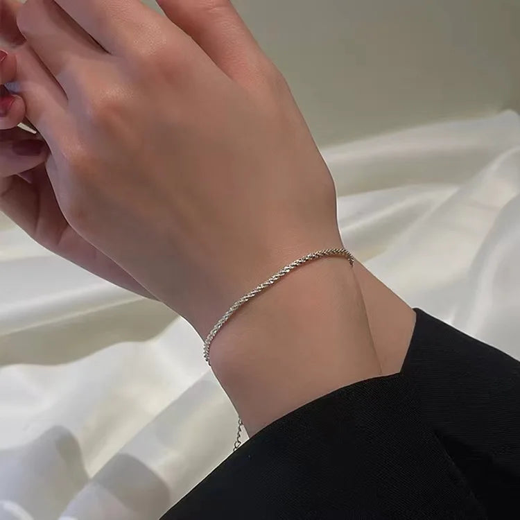 luckacco new 925 sterling silver sparkling clavicle chain choker necklace collar for women fine jewelry wedding party birthday gift