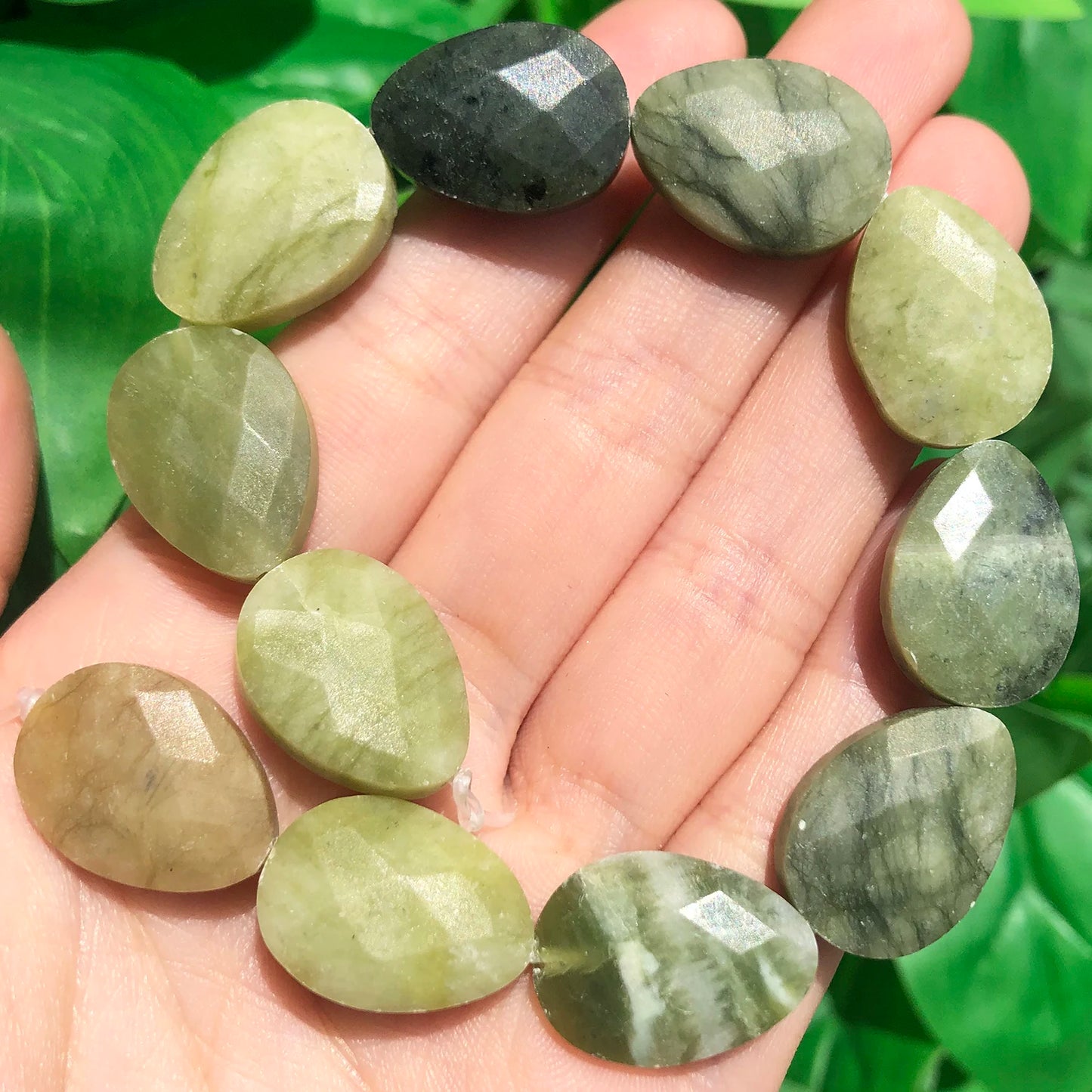 luckacco natural faceted amethysts labradorite aventurine tiger eye water drop shape stone beads diy charm for jewelry making bracelet