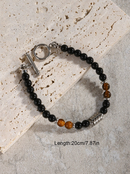 Luckacco Pulseras Hombre Natural Stone Man Beaded Bracelets Homme lapis lazuli Phoenix Stone Men's Bracelets For Men Fathers Day Gifts