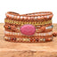 Creative Natural Crystal Cave Stone Gems Bead Boho 5X Wrap Rope Wristband Hand Woven Bracelet Popular Accessories Jewelry - luckacco