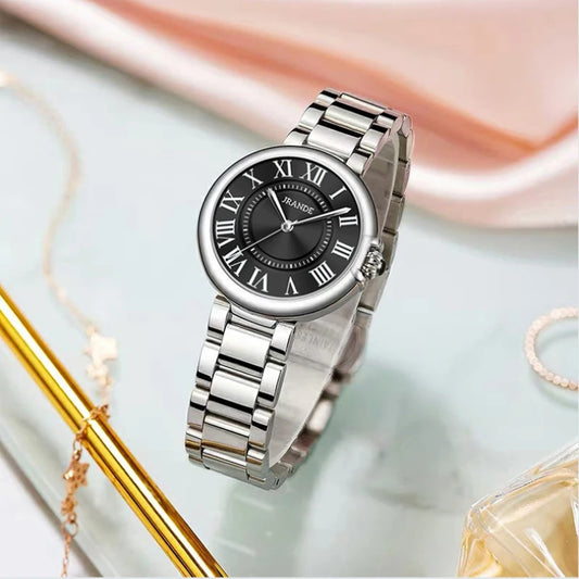 Luckacco Vintage Classic Blue Balloon Ladies Watch Roman Scale Dial Automatic Waterproof Luxury Student Quartz Watch Fashion Trend