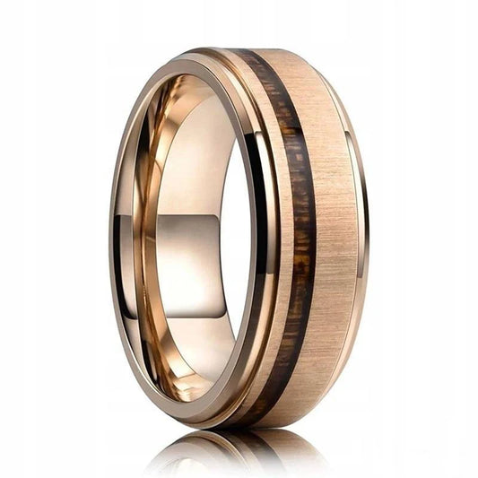 Luckacco Fashion 8mm Men Stainless Steel Rings Inlay Meteorite Abalone Shell Rings For Men Women Wedding Engagement Band Jewelry Gift