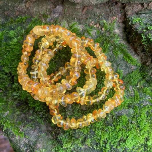 Luckacco Natural Baltic Amber Bracelet  Stone Irregular Jewelry  Design Handmade GEM Beads Healing Women Jewelry Gifts
