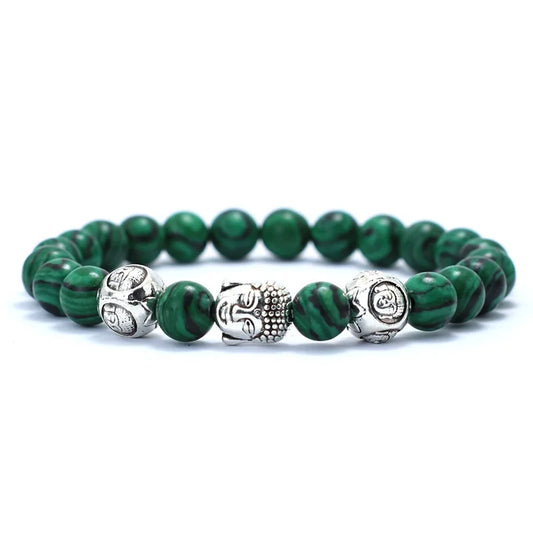 Luckacco Minimalist Men Bracelet Natural 8mm Stone Vintage Buddha Braclet Homme Meditation Yoga Jewelry Lava Tiger Eyes Beaded Braslet