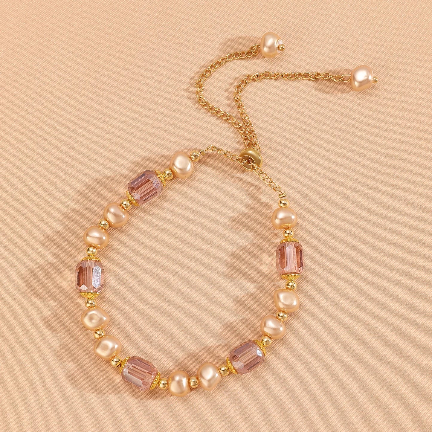 luckacco fashion double layered crystal pearl splicing beaded bracelets for women ethnic crystal beads wrap bracelet bangle jewelry gifts