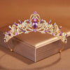 Luckacco Bridal Headwear Purple-Colour Women's Grand Party Crown Birthday Tiaras