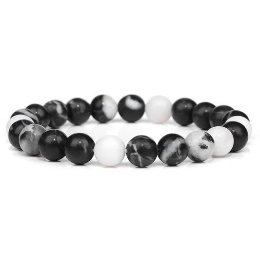 Luckacco Handmade Natural Stone African Stone Beads Bracelet Men Yoga Mala Jewelry Green Moss Agates Beaded Bracelet for Women Men