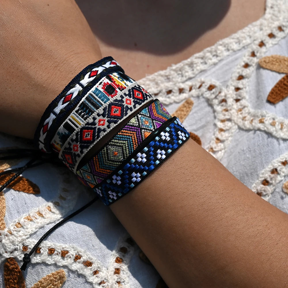 luckacco 10pcs/lot nepal handmade bracelet for women bohemia national rope charm bracelet new jewelry accessories