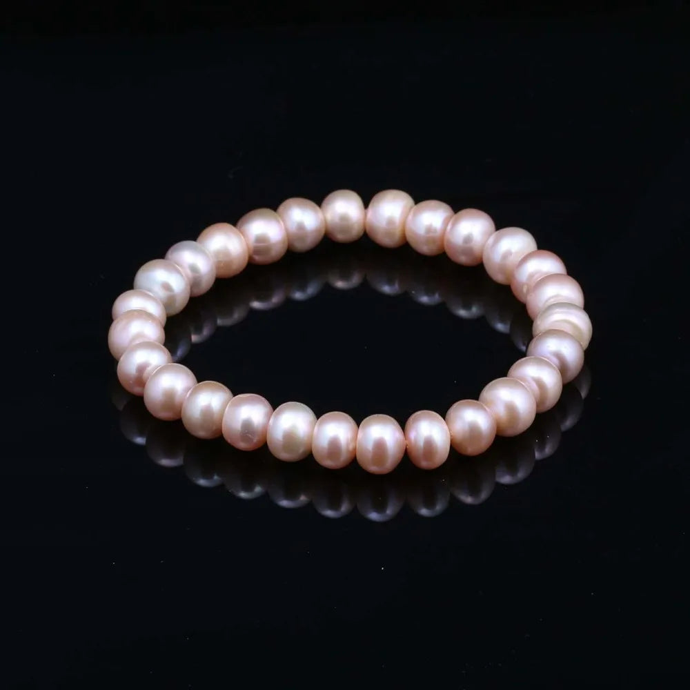 luckacco high quality 6-7 mm freshwater irregular pearl bracelets natural pearl bracelet for women pearl bracelet