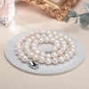 Luckacco New Hot Real White Freshwater Cultured Pearl Necklaces for Women Girl Gift, 925 Sterling Silver Women's Baroque Pearl Necklace