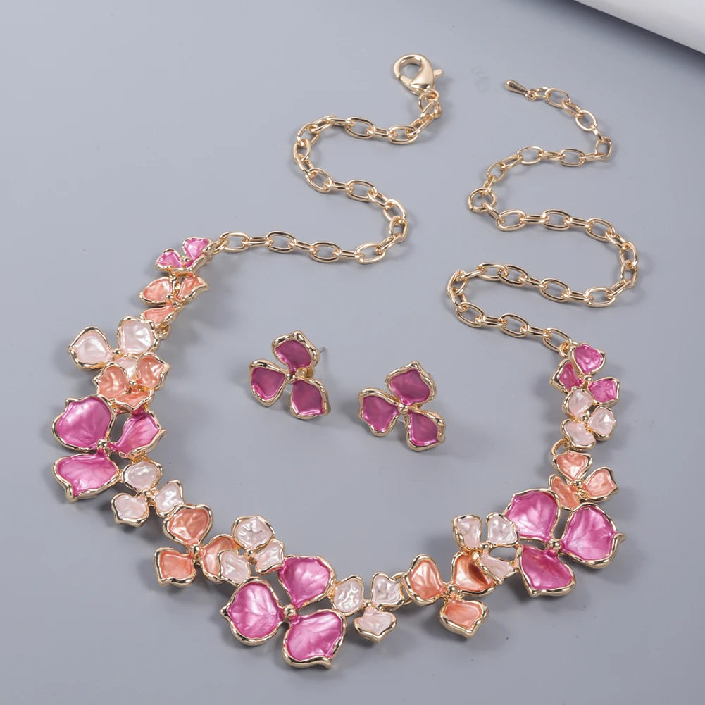 Fashion Statement Necklace Set Flower Pendant Trendy Woman 2023 Trend Jewelry Sets Chains Necklaces for Women Mother's Day Gift