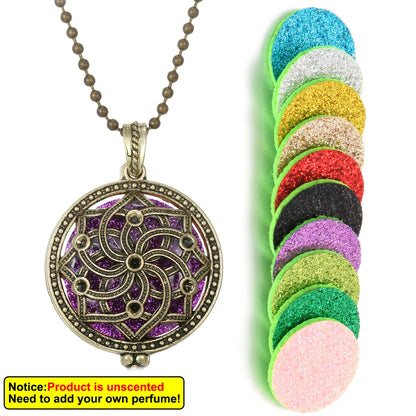 Luckacco New Aroma Kaleidoscope Retro Necklace Antique Locket Pendant Magnetic Perfume Essential Oil Diffuser Locket Aromatherapy Jewelry