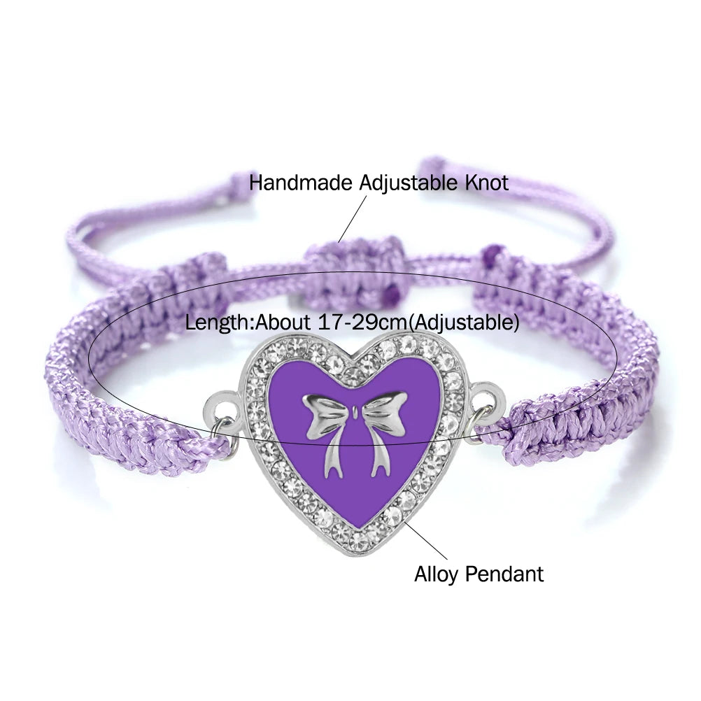 luckacco new women rope bracelets hand woven purple thread bracelet cute animal pendant bracelet vintage daisy flower bangle girl jewelry