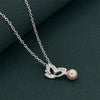 Luckacco Exquisite 925 silver jewelry, butterfly pearl pendant with diamonds and a thin chain, elegant style