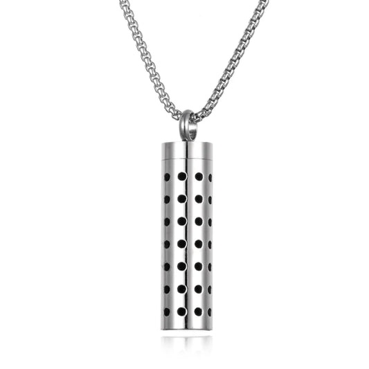 Luckacco Long Strip Stainless Steel Aromatherapy Necklace Perfume Diffuser Essential Oil Diffuser Pendant Necklace Jewelry Accessories