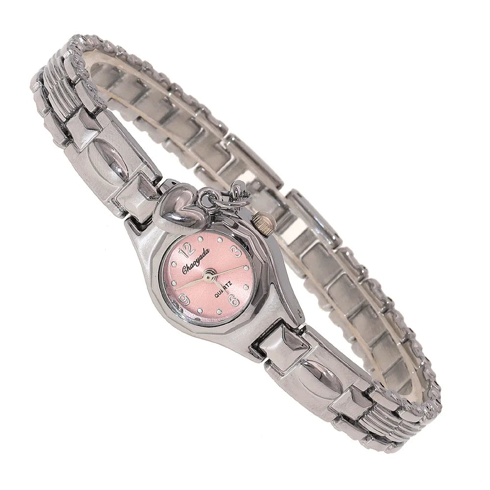 luckacco cute women's bracelet, ultra slimvintage wrist, analog quartz bangle, elegant dress watch mini watch dropshipping
