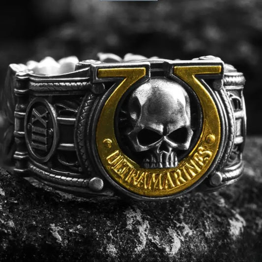 Luckacco Warhammer 40K Peripheral U Group Ultramar Honor Emblem Ring Animation Film and Television Games Men's Ring Accessories