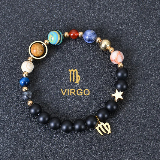 Luckacco Aries Taurus Gemini Cancer Leo Virgo Libra Scorpio Sagittarius Capricorn Aquarius Pisces gifts for women 12 zodiac bracelet men