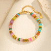 Luckacco Colorful Natural Stone Bead Bracelet for Women,Stainless Steel Chain Bracelets,Lucky Jewelry Gifts