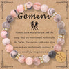 Luckacco MHS.SUN 12 Star Zodiac Sign Pink Zebra Stone Beaded Bracelets Constellation Fashion Birthday Party Jewelry For Women Men