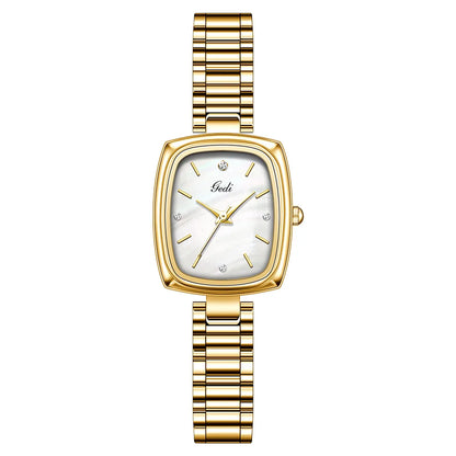 Luckacco Brand Light Luxury Watch Women Retro TV Watch Beimu Dial Gold Waterproof Simple Female Fashion Quartz Clock Bracelet Watches