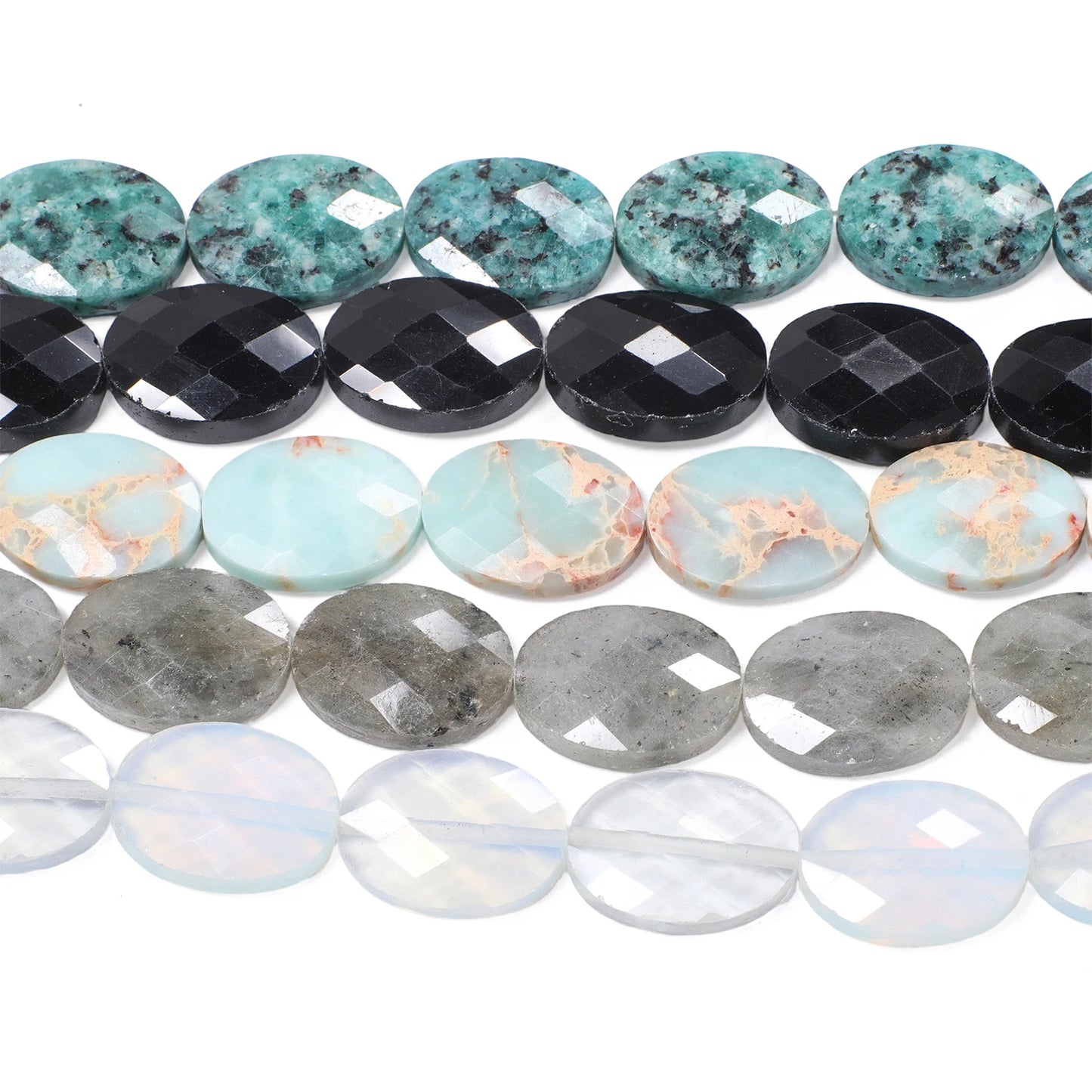 luckacco aaa natural stone multicolor faceted oval stone beads 18x13mm loose spacer beads for jewelry making diy necklace earrings gifts