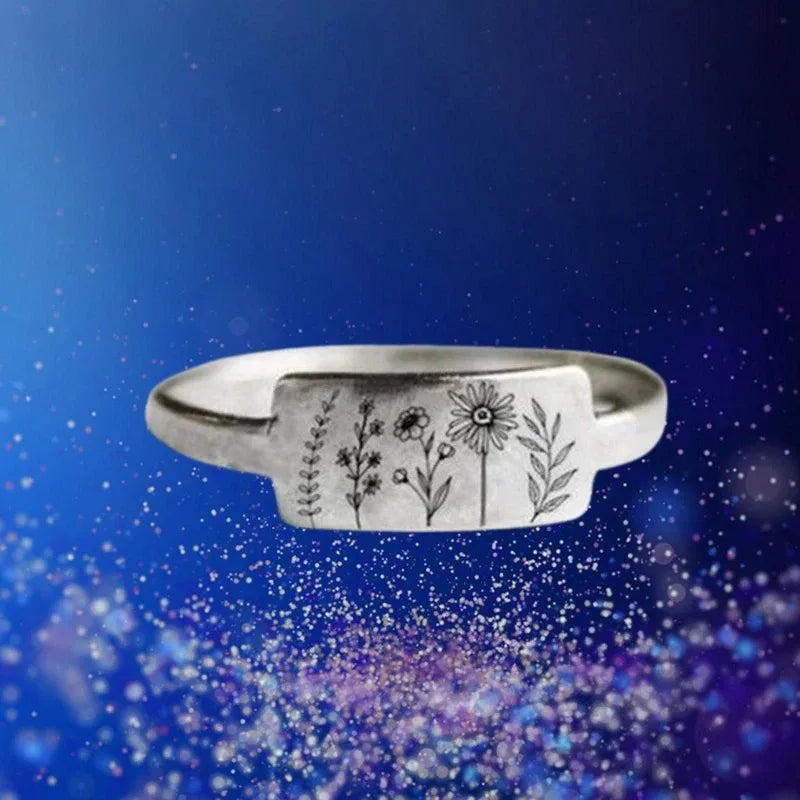 luckacco new fashionable wildflowers rings for men women dandelion flower floral daisy new stylish ring unisex stainless steel jewelry