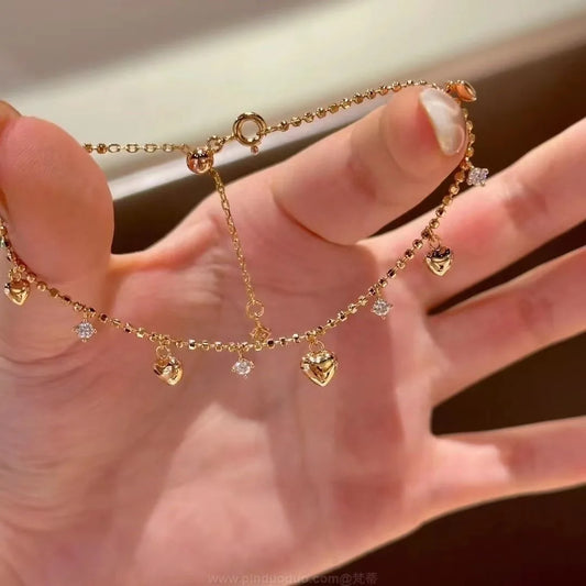 Luckacco Alloy Bracelet New High-End Jewelry Minimalist Zircon Charm Chain Style Bracelet for Women