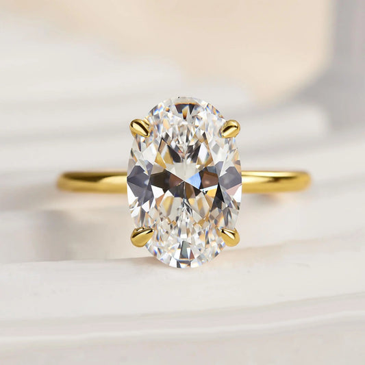 Luckacco 925 Sterling Silver Luxury Shiny 1-8CT Zircon Engagement Ring Wedding Band For Women Promise Eternity Ring Fine Jewelry Gift