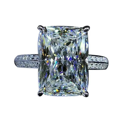 Luckacco Fashion Big Square Crystal Stone Women Wedding Bridal Ring Luxury Engagement Party Anniversary Best Gift Large Rings