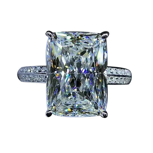 Luckacco Fashion Big Square Crystal Stone Women Wedding Bridal Ring Luxury Engagement Party Anniversary Best Gift Large Rings