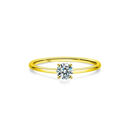 Luckacco Simple Fine Rea D Color Moissanite Diamond Ring 925 Sterling Silver Party Wedding Band Rings for Women Engagement Jewelry