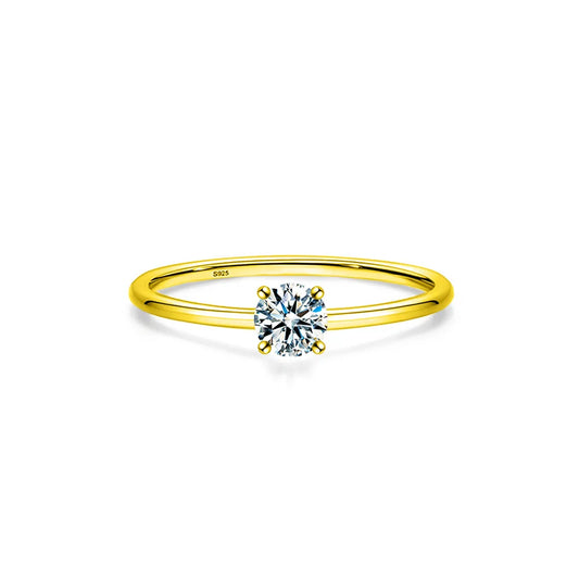 Luckacco Simple Fine Rea D Color Moissanite Diamond Ring 925 Sterling Silver Party Wedding Band Rings for Women Engagement Jewelry