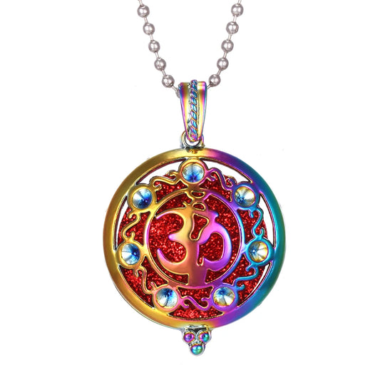 Luckacco New Colorful Aromatherapy Necklace Vintage Flower Butterfly Tree Owl Essential Oil Diffuser Necklace Perfume Lockets Pendants