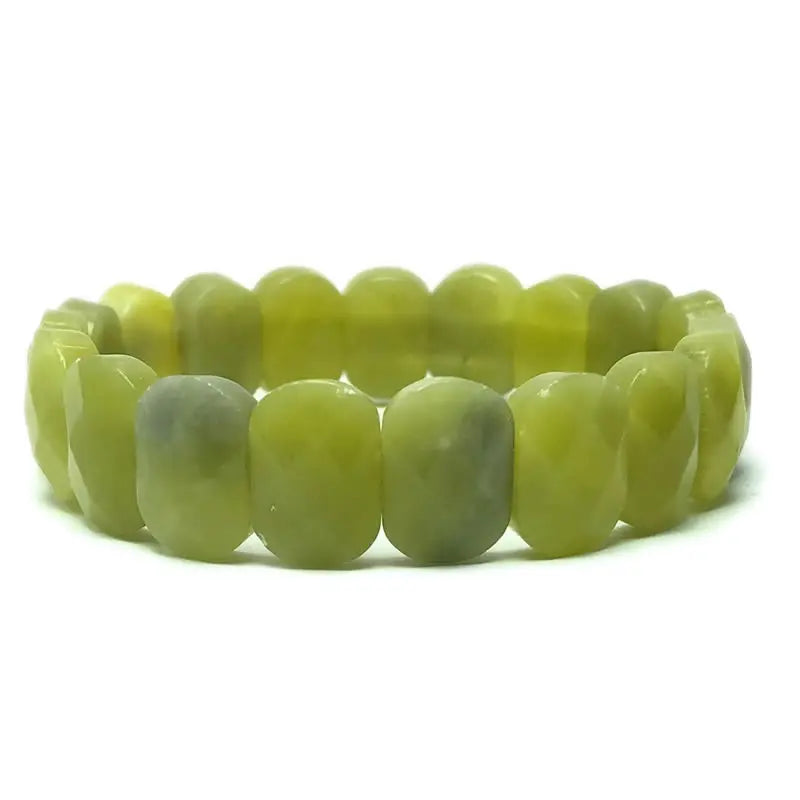 luckacco natural 10x15mm faceted flashing stone beads bracelets handmade reiki healing meditation bangles elastic rope couple jewelry