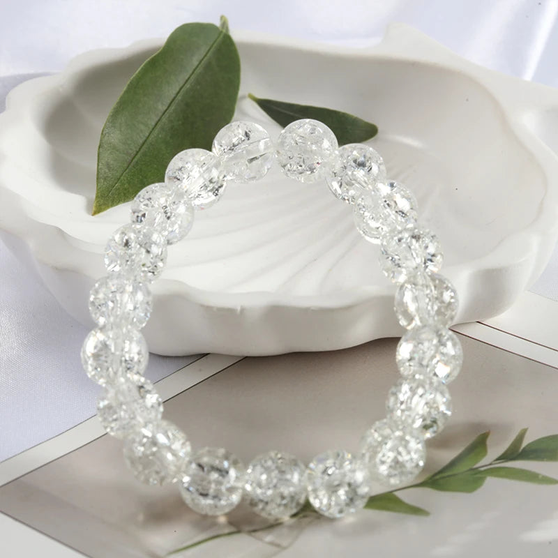 luckacco shinning crystal beads elastic bracelet korean style colorful crystal glass beaded bracelet bangles for women