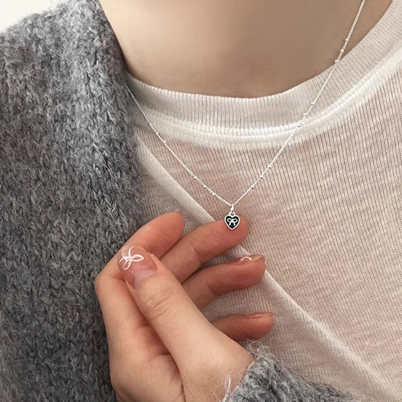 luckacco new trendy fashion 925 silver pearl simple elegant thin chain pendant necklace for women girl jewelry dropship